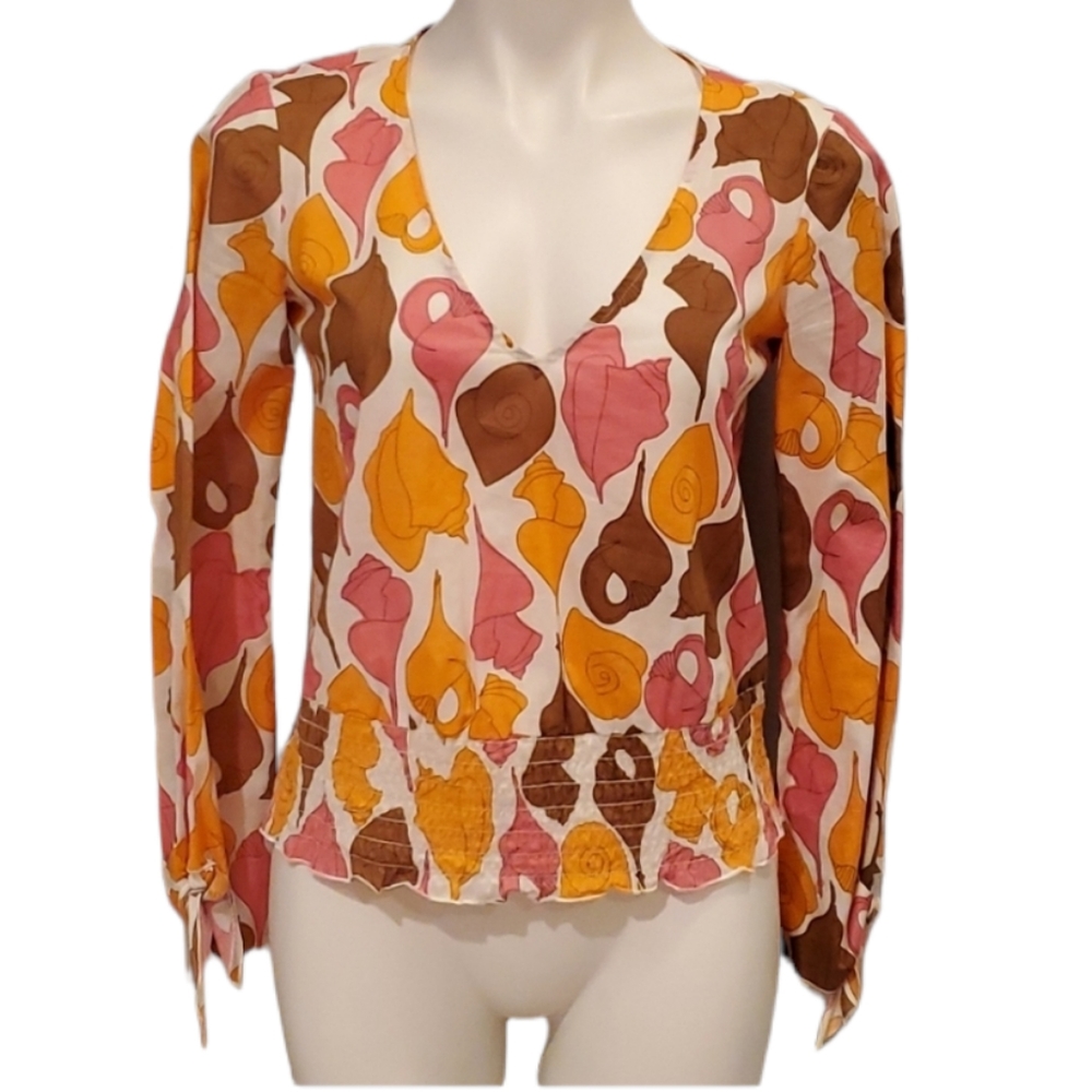 Trina Turk Seashell Blouse Size S